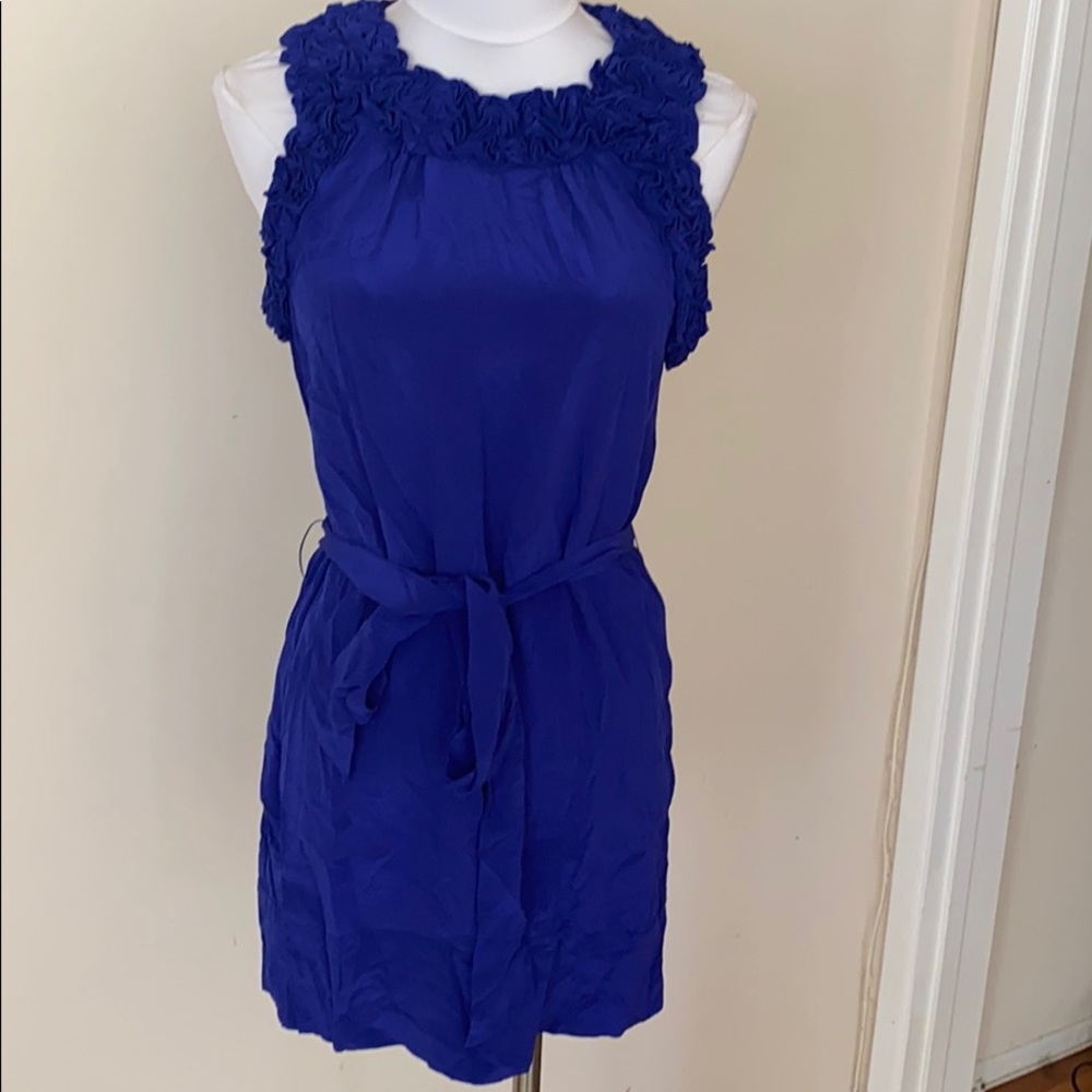 For Joseph ruffle mini dress blue Sz XS NWOT